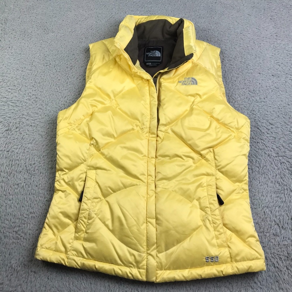 The North Face‎ Vest Womens S Yellow 550 Goose Down Fill Insulated Puffer Jacket